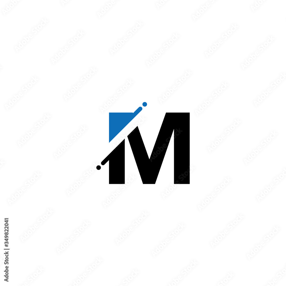 Vector modern alphabet letter M, Glitch style logo design template Vector modern alphabet letter M, Glitch style logo design template