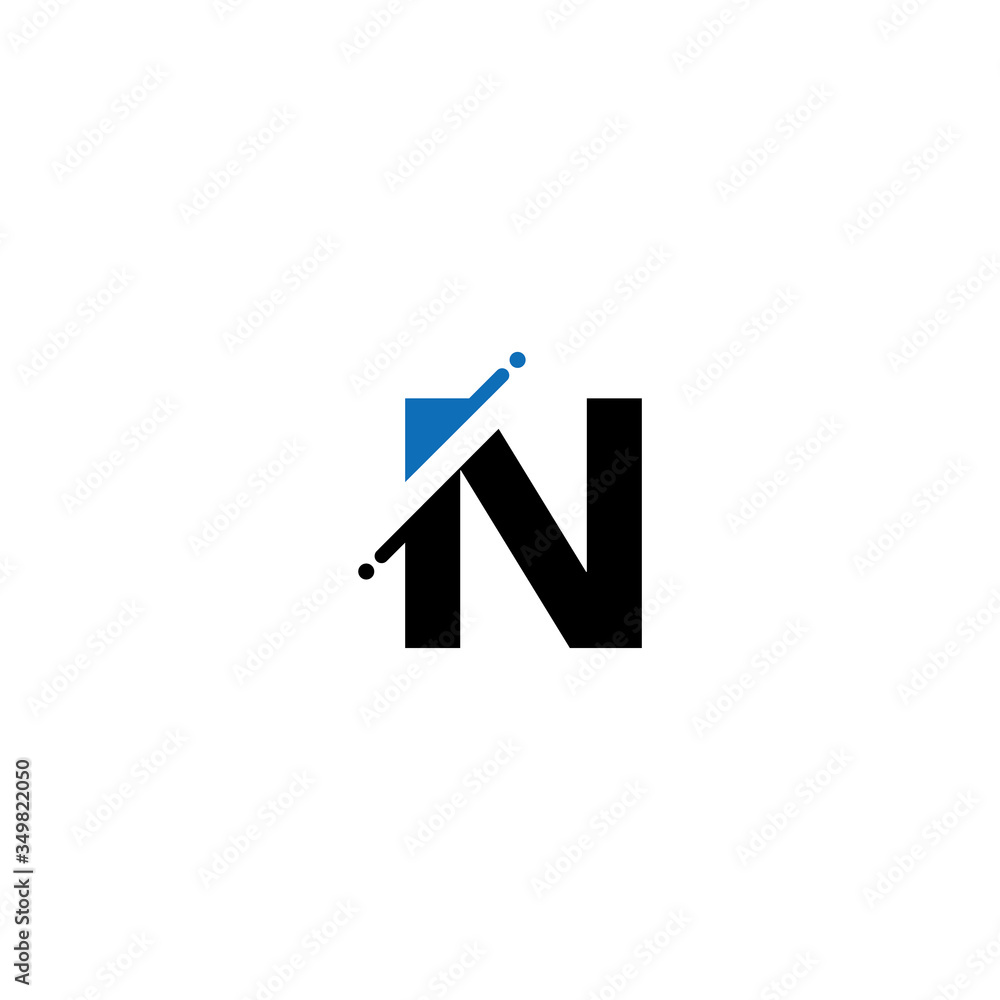Vector modern alphabet letter N, Glitch style logo design template Vector modern alphabet letter N, Glitch style logo design template