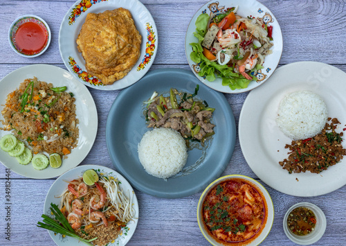 Thai food mixed dishes 