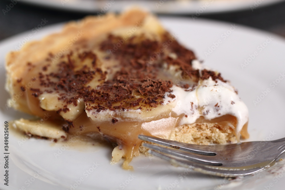 Boston Banoffee Pie. Biscuity Shortcrust Pastry with Caramel Fudge Filling and Banana Topping. Boston Banoffee Pie. Biscuity Shortcrust Pastry with Caramel Fudge Filling and Banana Topping.