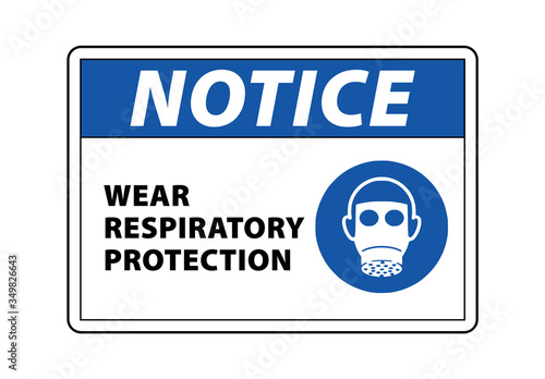 wear respiratory protection notice sign vector eps10