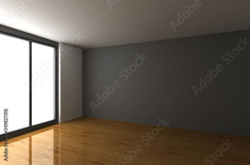 Abstract empty home interiors, original 3d rendering and models