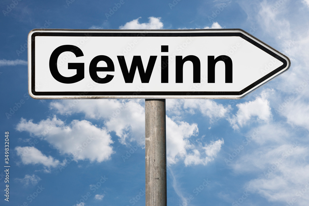 Obraz premium Wegweiser Gewinn
