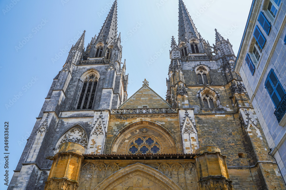 Fototapeta premium Cathedral in the historical city of Bayonne in France. Europe