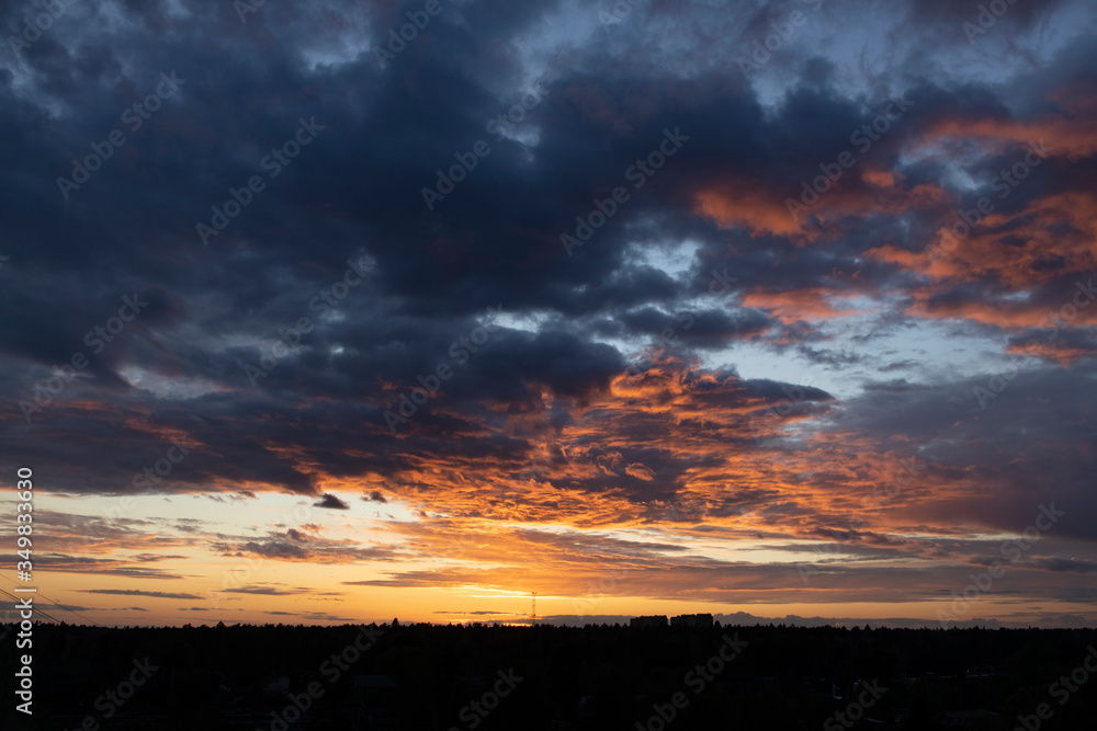 Sunset sky with clouds