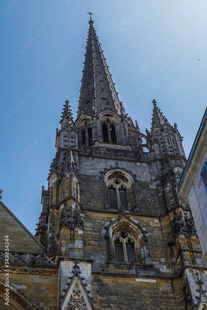 Cathedral in the historical city of Bayonne in France. Europe