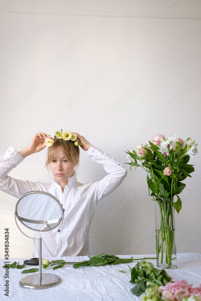 Woman with flowers in her hair