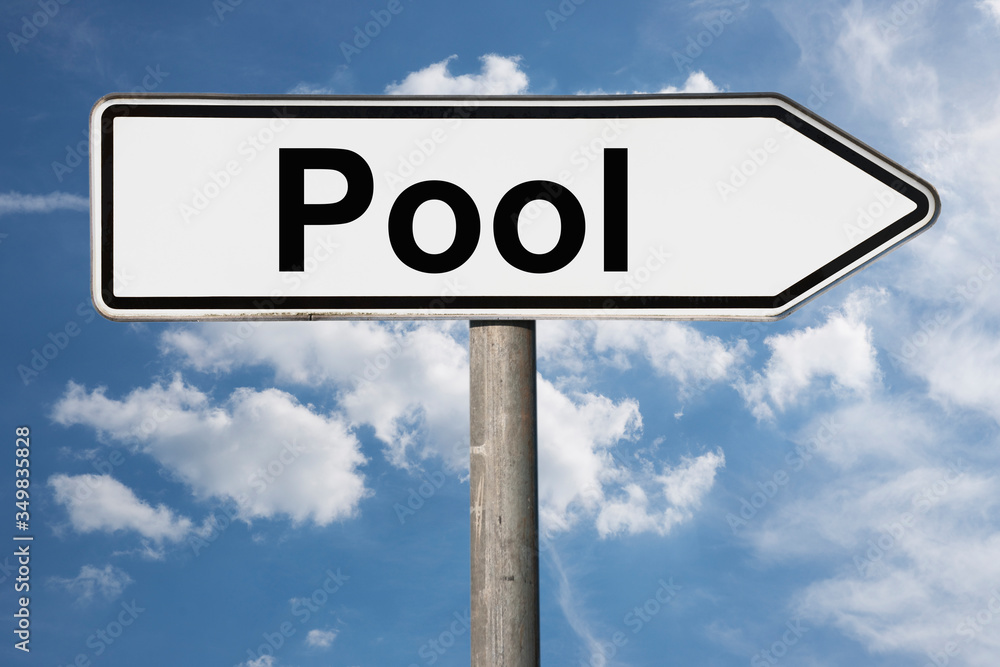 Obraz premium Wegweiser Pool