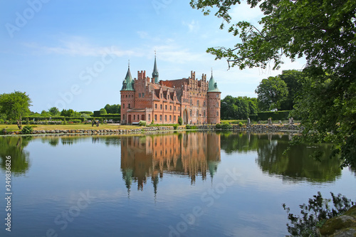 Egeskov Castle is located near Kvaerndrup, in the south of the island of Funen, Denmark. The castle is Europe's best preserved Renaissance water castle. © lisastrachan