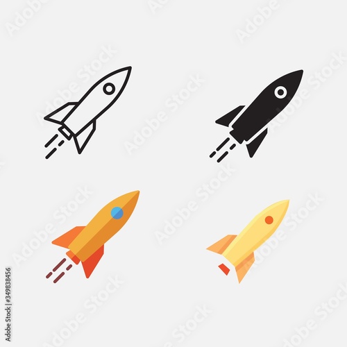 rocket launch icon vector illustration design