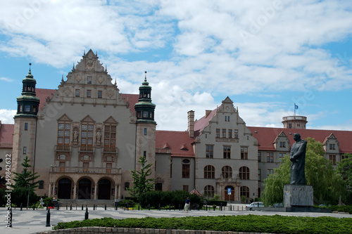 Poznan Poland, University Aula and Collegium Minus of Adam Mickiewicz UniversityTranslation Latin to english: Less College