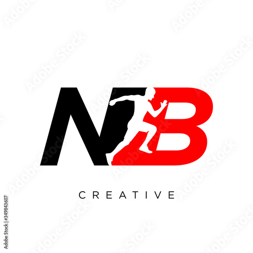 nb run logo design vector icon symbol