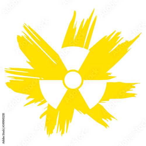 Illustration Grunge Radioaktiv Symbol gelb