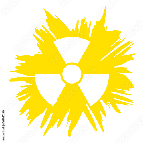 Illustration Grunge Radioaktiv Symbol gelb
