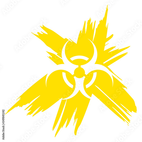 Illustration Grunge Biohazard Symbol gelb