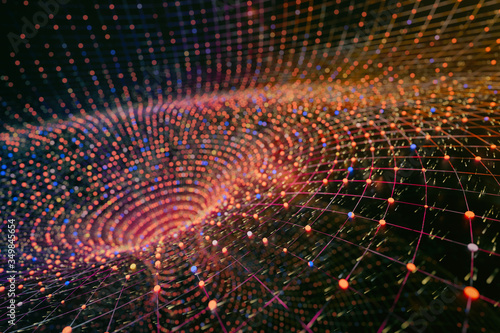 Fotografija 3D rendering of singularity of massive black hole or wormhole, concept of curved spacetime