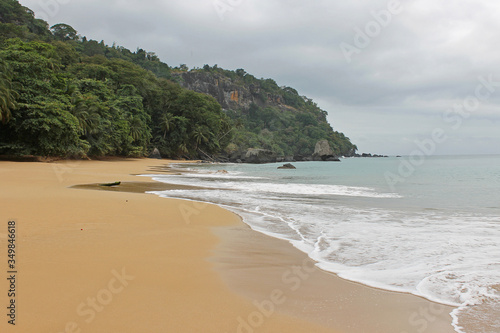 Fototapeta Naklejka Na Ścianę i Meble -  Macaco beach on the north coast of Principe island, São Tomé and Príncipe.