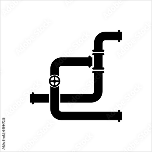 Pipe Icon, Pipe Fitting Icon, Water, Gas, Oil Pipeline, Plumbing Work