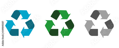 Set vector recycle symbol on a white background. Vector illustration