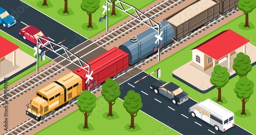 Isometric Railway Illustration
