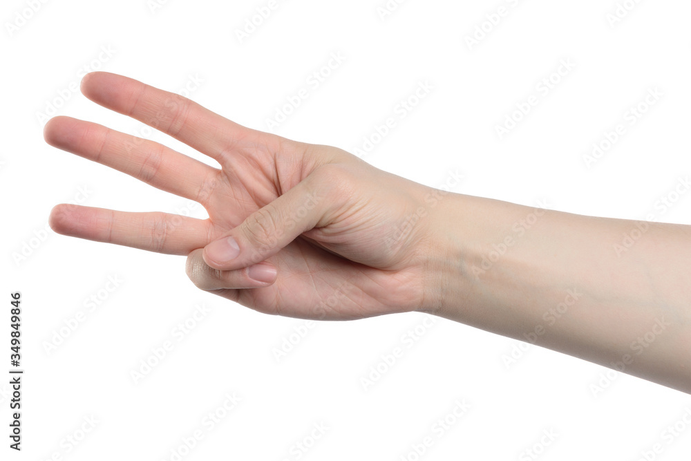 Male hand counting from one to five isolated on white background Male hand counting from one to five isolated on white background