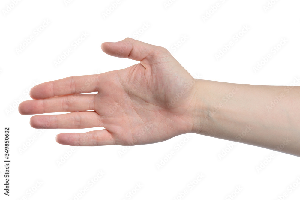 Male hand sign, isolated with clipping path on white background Male hand sign, isolated with clipping path on white background