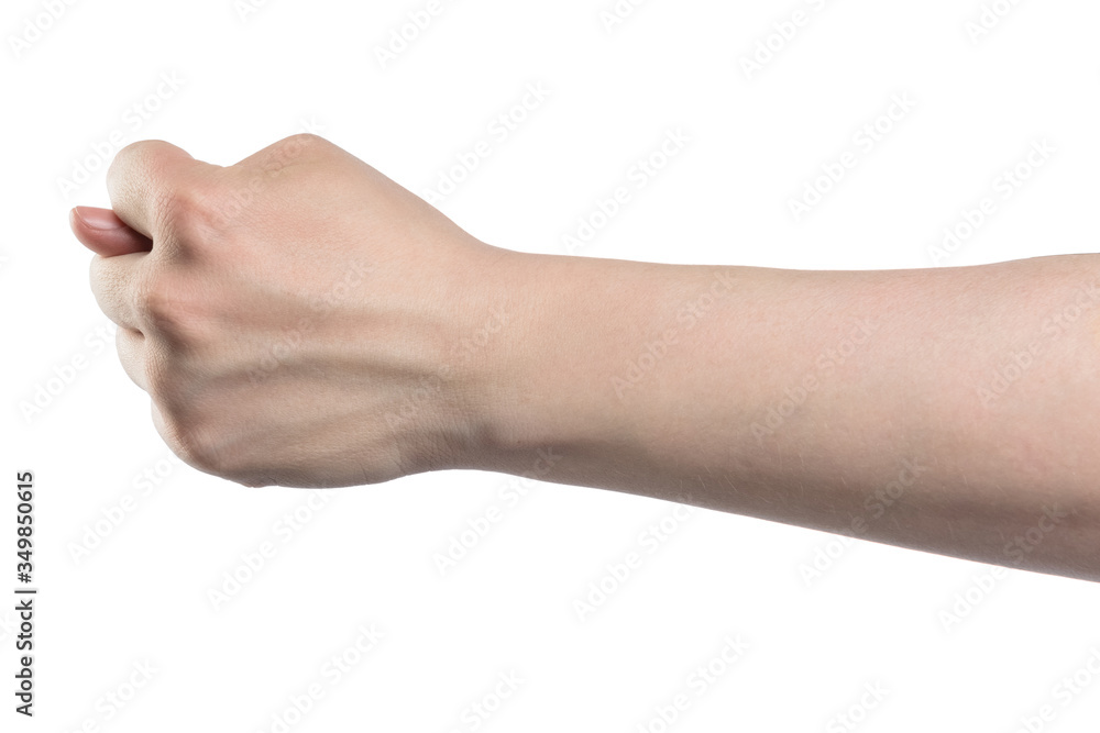 Male hand sign, isolated with clipping path on white background Male hand sign, isolated with clipping path on white background