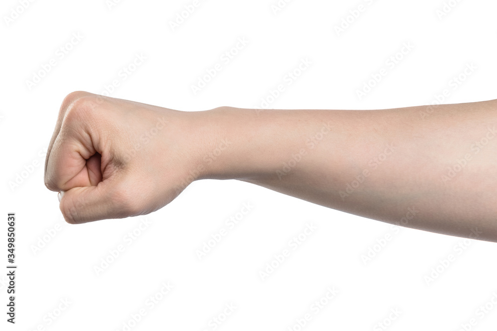 Male hand sign, isolated with clipping path on white background Male hand sign, isolated with clipping path on white background