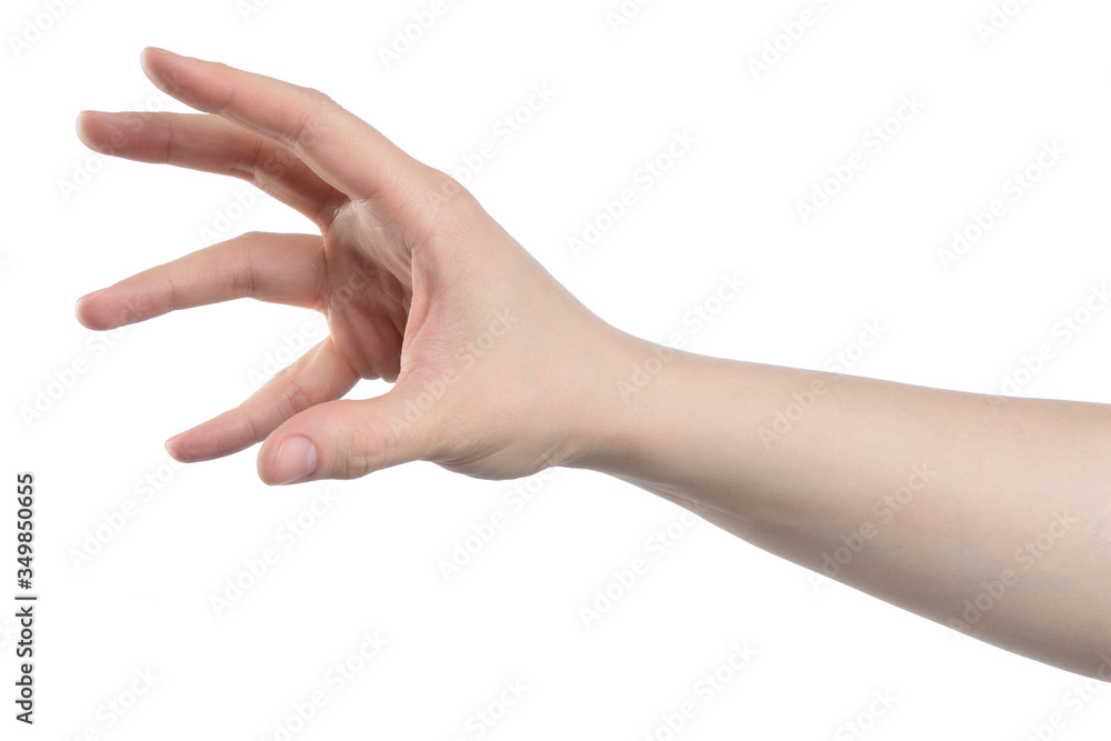 Male hand sign, isolated with clipping path on white background Male hand sign, isolated with clipping path on white background