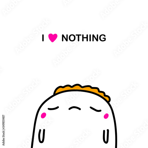 I love nothing depressive hand drawn vector illustration in doodle style man lost