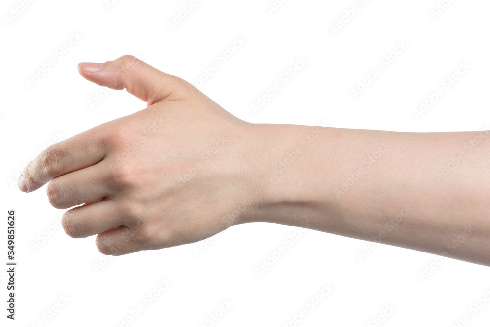 male hand offering for handshake, isolated with clipping path on white background male hand offering for handshake, isolated with clipping path on white background