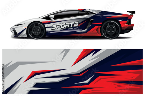 Sports car wrapping decal design