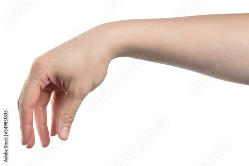 male hand hold something, isolated with clipping path on white background