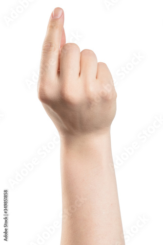 male hand hold something, isolated with clipping path on white background