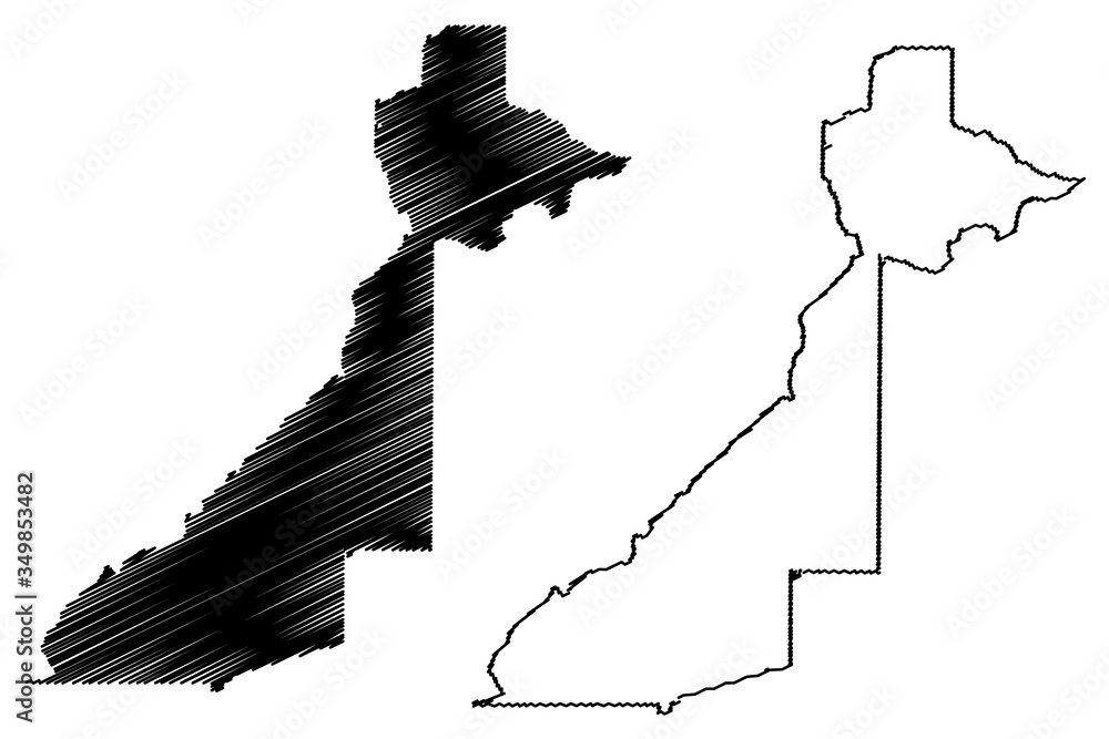 Fulton County, Georgia (U.S. county, United States of America,USA, U.S., US) map vector illustration, scribble sketch Fulton map
