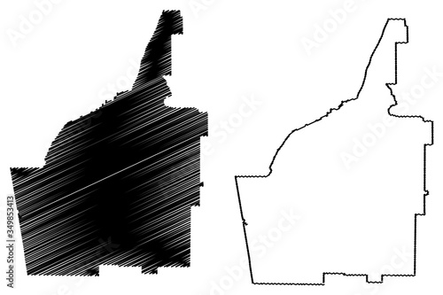 Floyd County, Georgia (U.S. county, United States of America,USA, U.S., US) map vector illustration, scribble sketch Floyd map photo