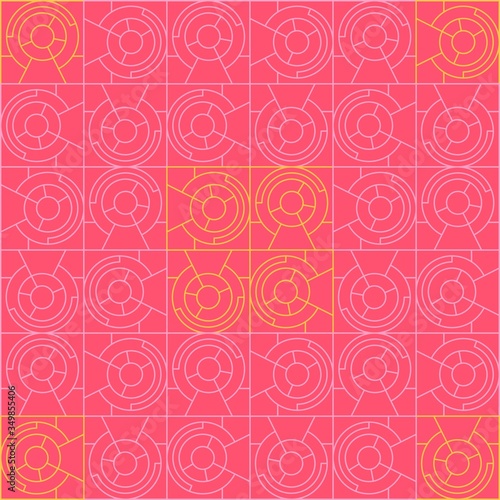 Beautiful of Colorful Circle Lines, Repeated, Abstract, Illustrator Pattern Wallpaper. Image for Printing on Paper, Wallpaper or Background, Covers, Fabrics
