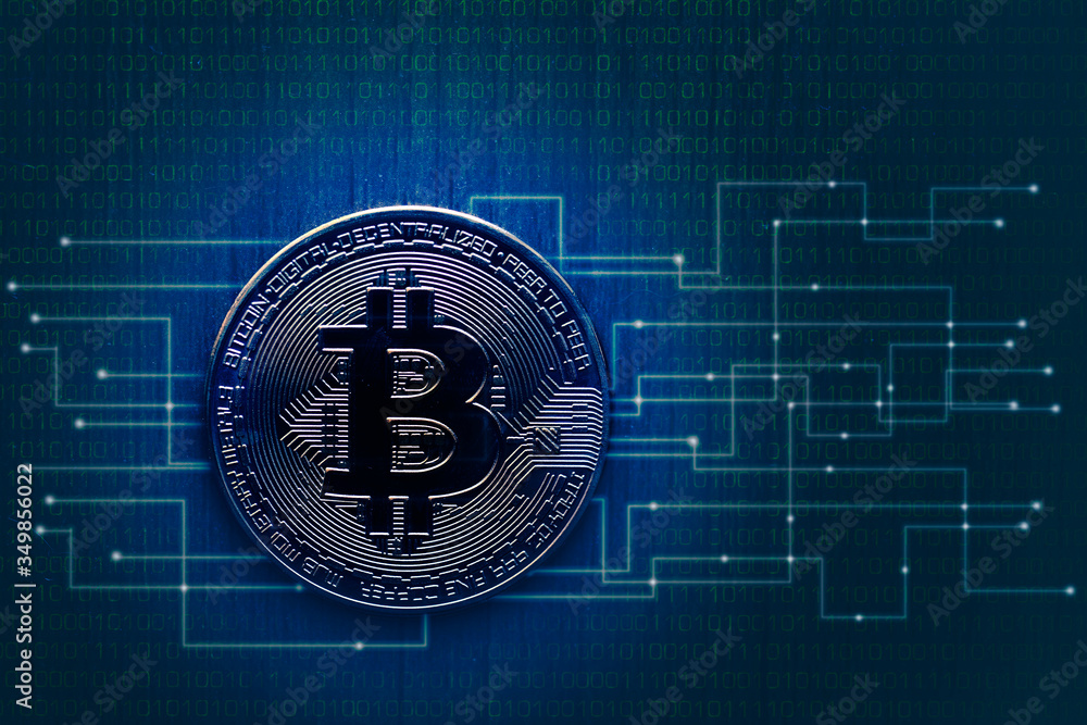 Bitcoin digital money with internet network connection graphic, Digital crypto money disruption concept Bitcoin digital money with internet network connection graphic, Digital crypto money disruption concept