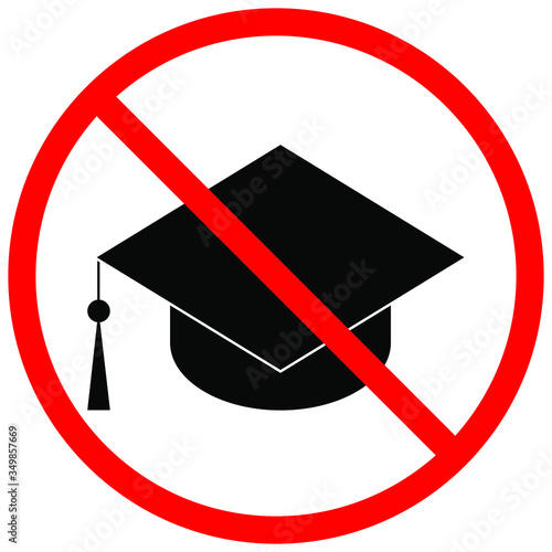 no graduation cap sign