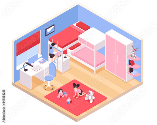 Children Room Isometric Composition