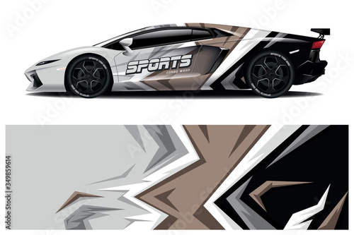 Sports car wrapping decal design