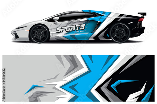 Sports car wrapping decal design