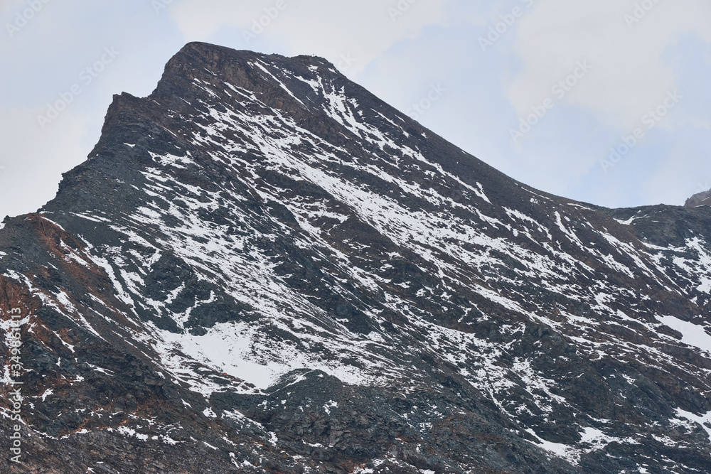 Snowy peaks on Grossglockner alpine pass