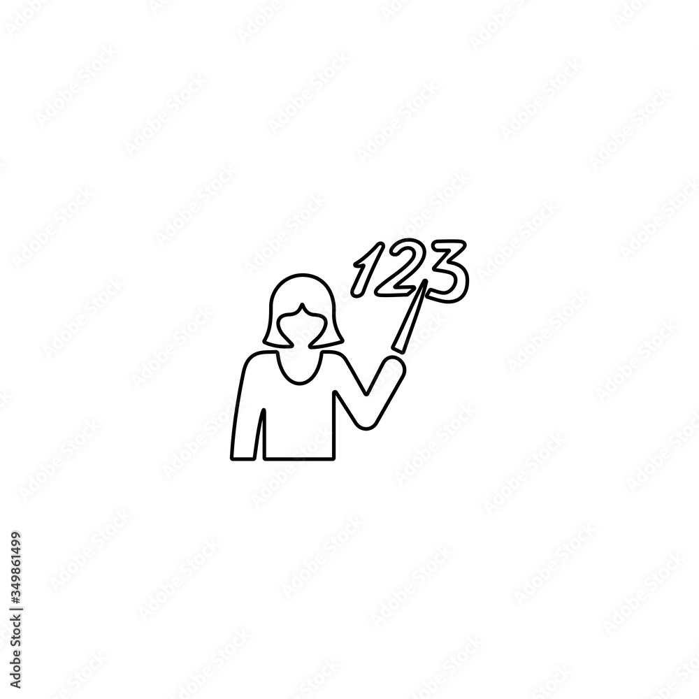 Teaching icon in line style. Training sign. School concept. Teaching icon in line style. Training sign. School concept.