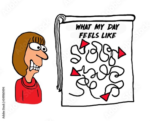 Canvas Print Woman has a hectic day