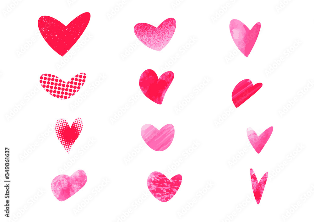 set of colorful hearts set of colorful hearts