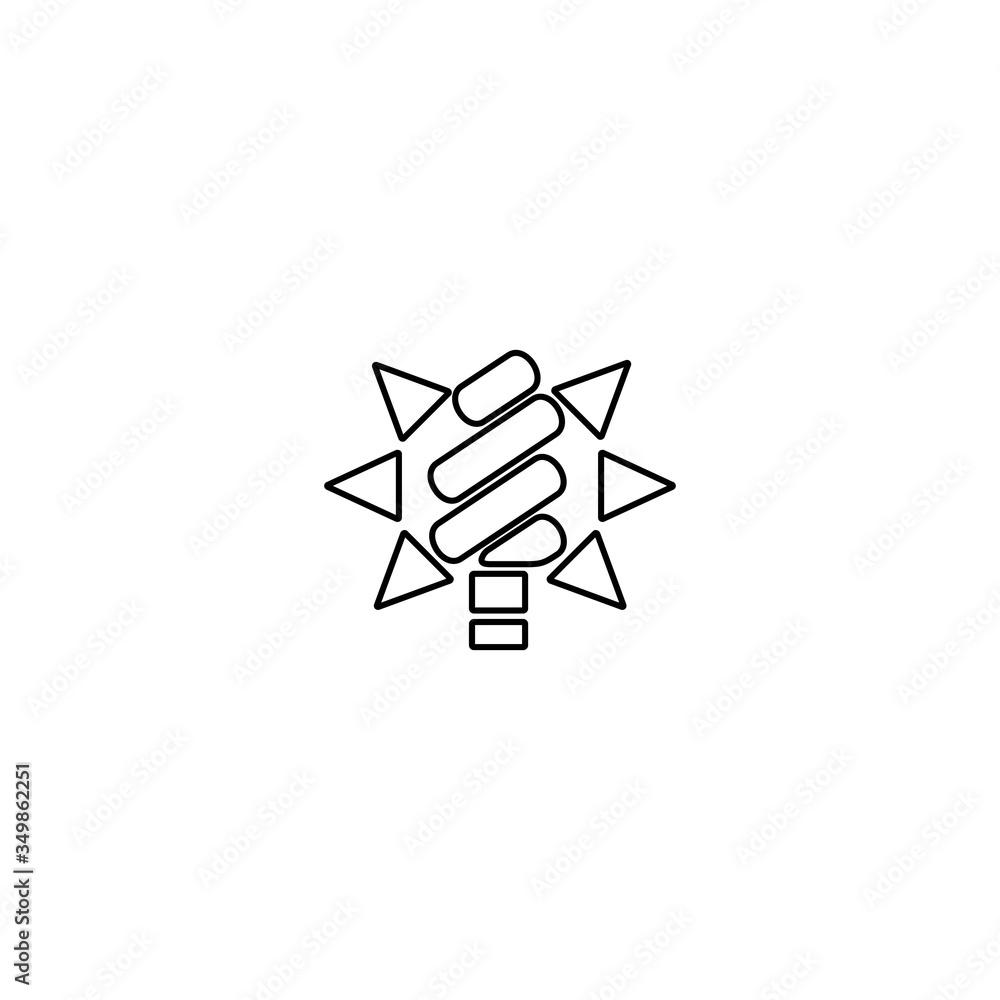 Fluorescent lightbulb icon in line style. Energy saving sign. Eco friendly bulb symbol. Fluorescent lightbulb icon in line style. Energy saving sign. Eco friendly bulb symbol.