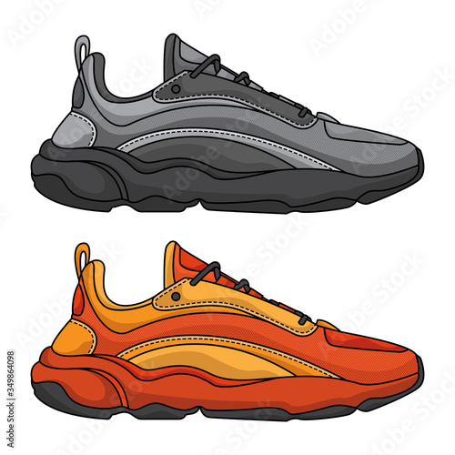vector set of sports shoes