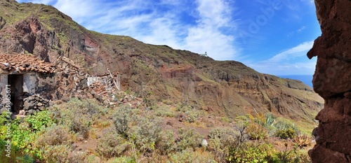 Ruin and lighthouse at the cliff