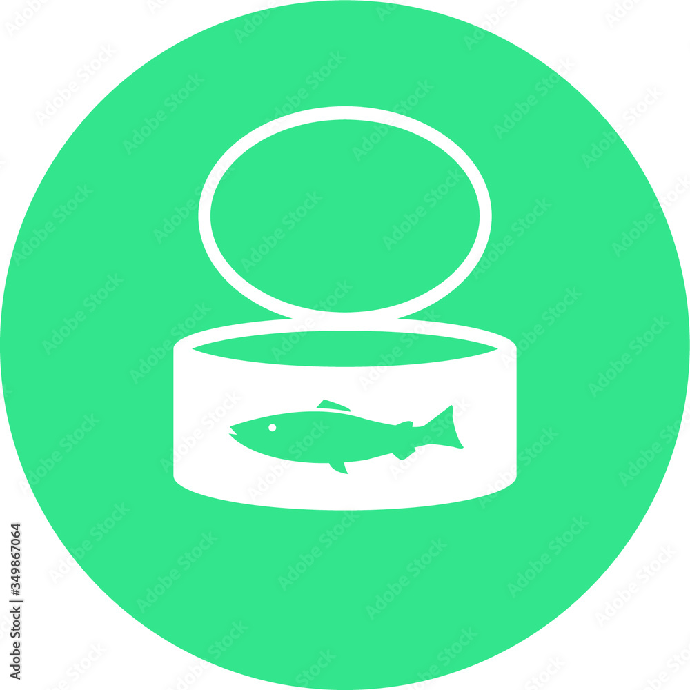 Canned fish Tuna open can or cat food vector icon Canned fish Tuna open can or cat food vector icon